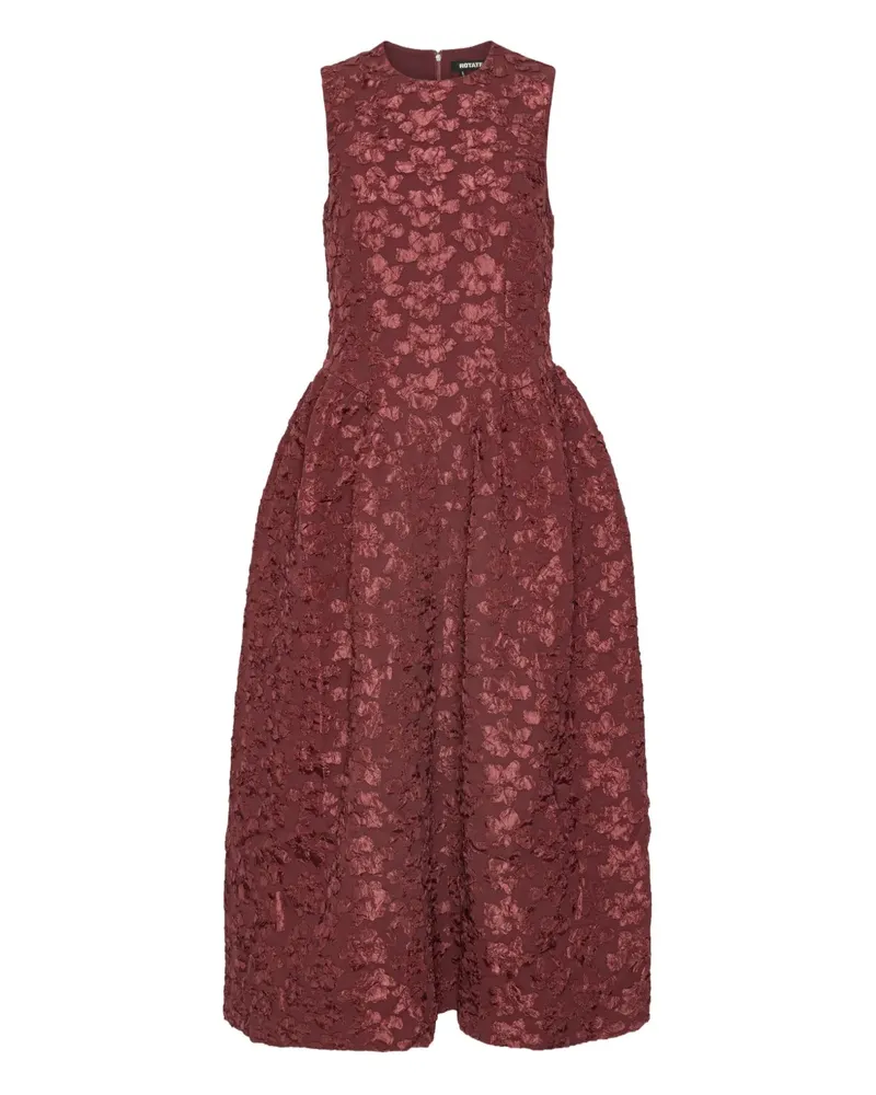 ROTATE Birger Christensen Midikleid mit Blumenverzierung Rot