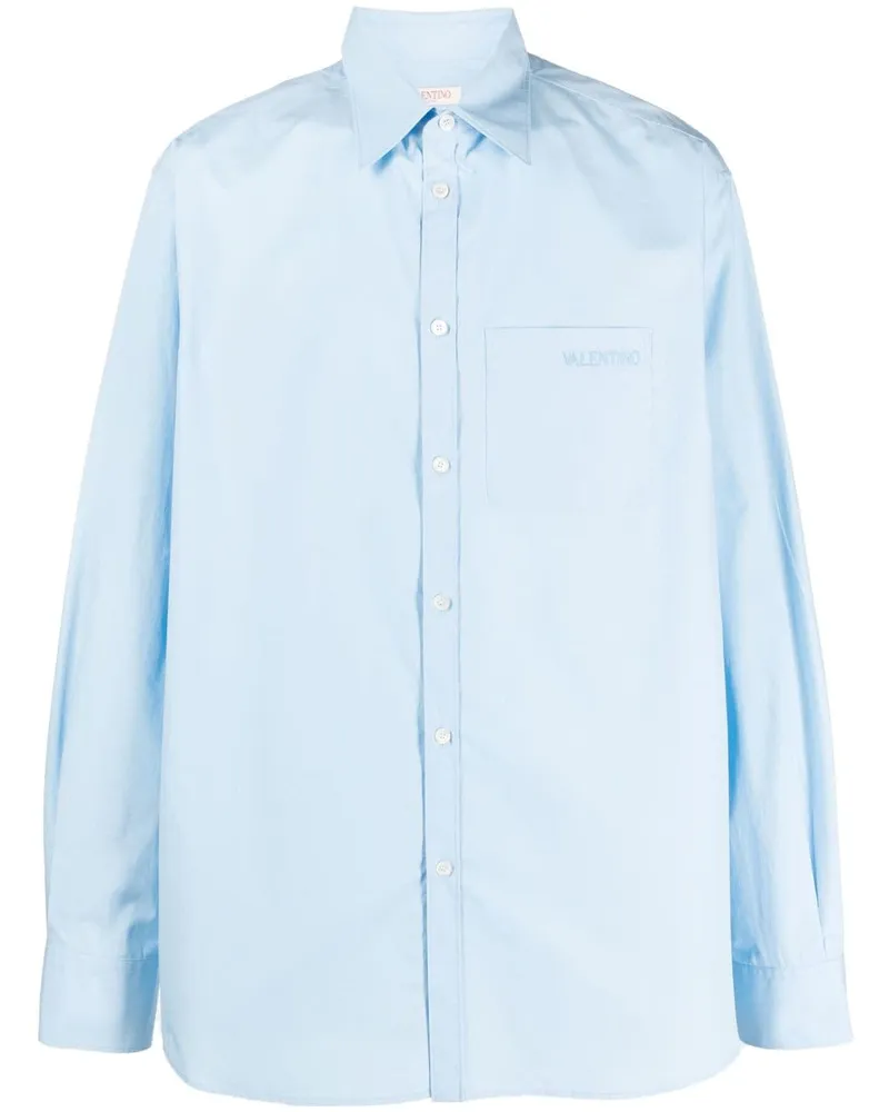 Valentino Garavani Hemd mit Logo-Stickerei Blau