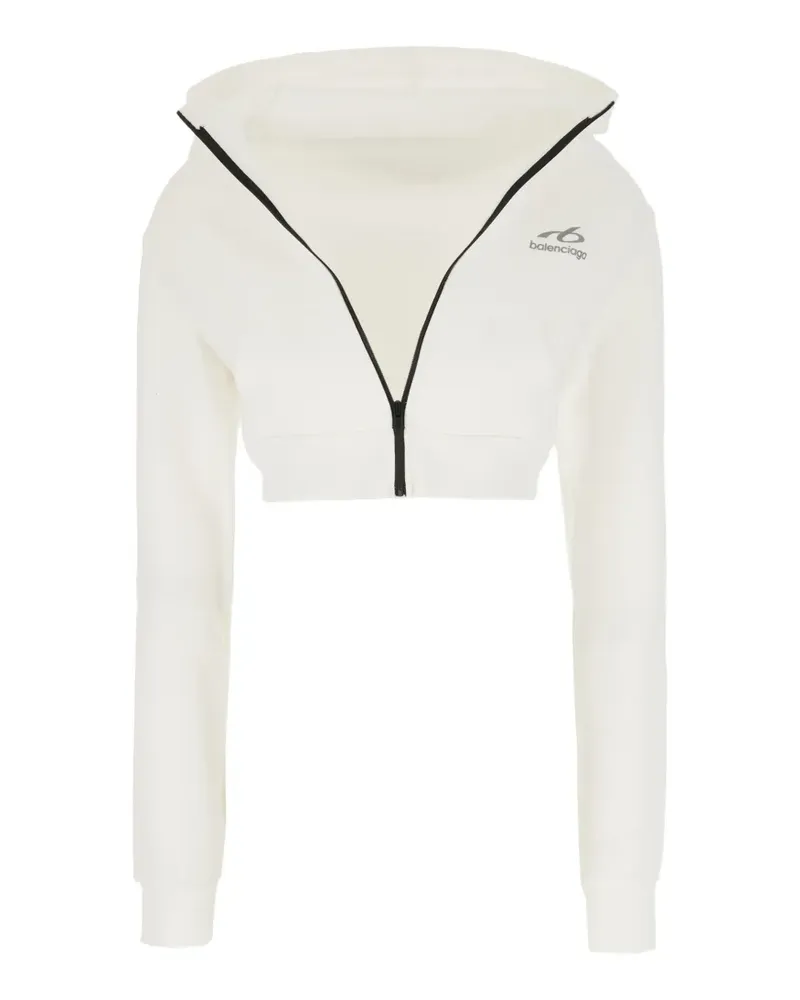 Balenciaga cropped zip-up hoodie - Weiß Weiß