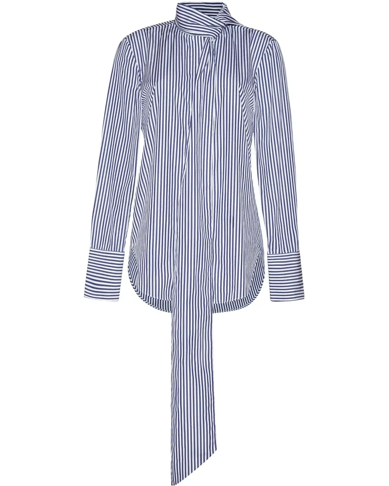 Adam Lippes Gestreifte Lee Popeline-Bluse - Blau Blau