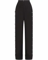 Dolce & Gabbana Palazzohose mit Knopfdetail Schwarz