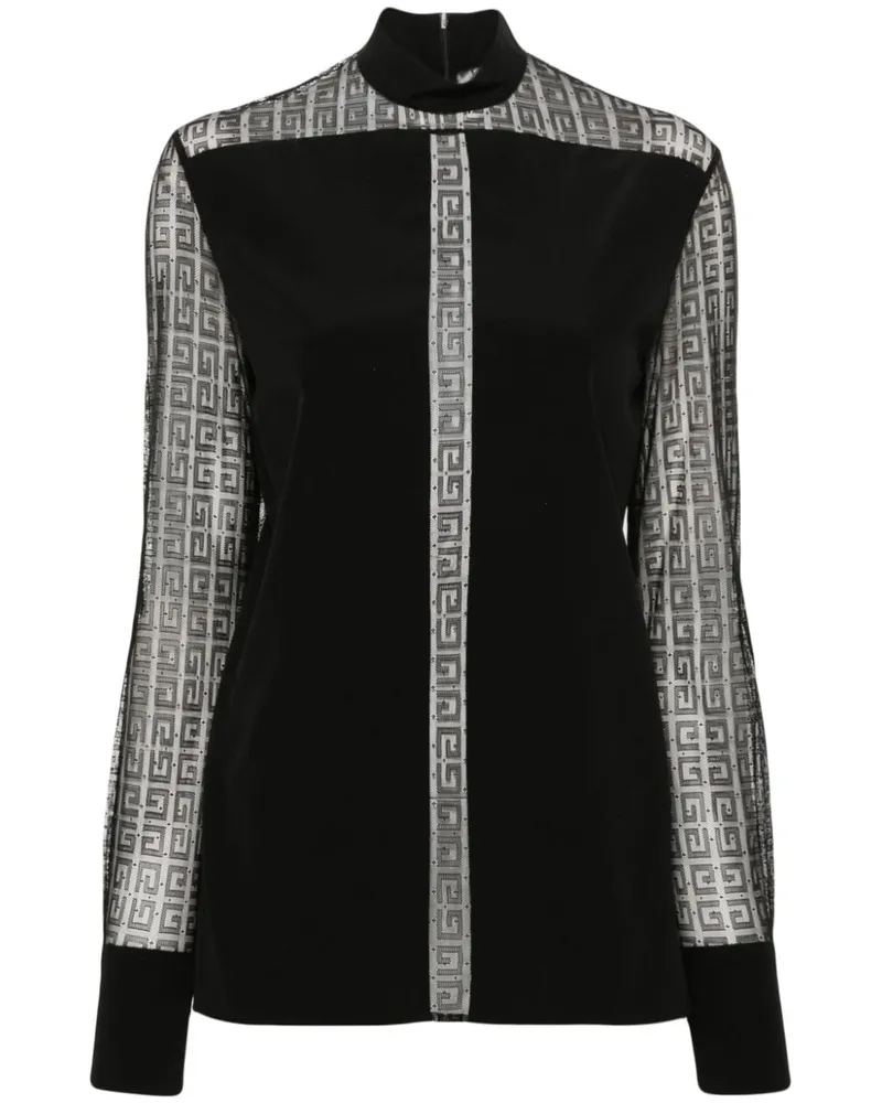 Givenchy Seidenbluse mit 4G-Muster - Schwarz Schwarz