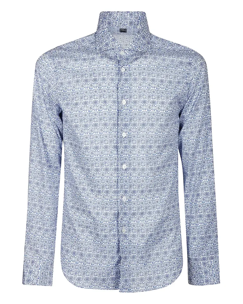 Fedeli Hemd mit Blumen-Print - Blau Blau