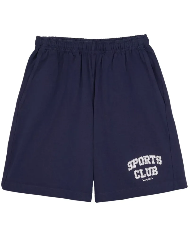 SPORTY & RICH Shorts mit Logo-Print - Blau Blau