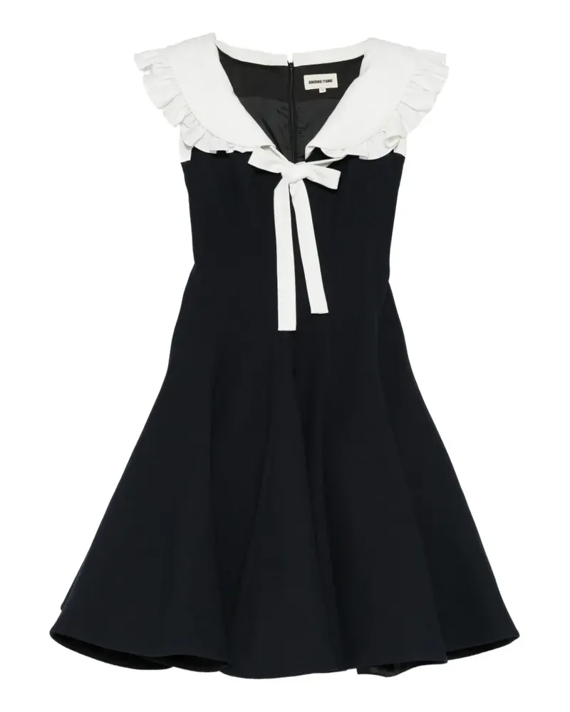 SHUSHU/TONG Kleid mit Rüschenkragen - Schwarz Schwarz