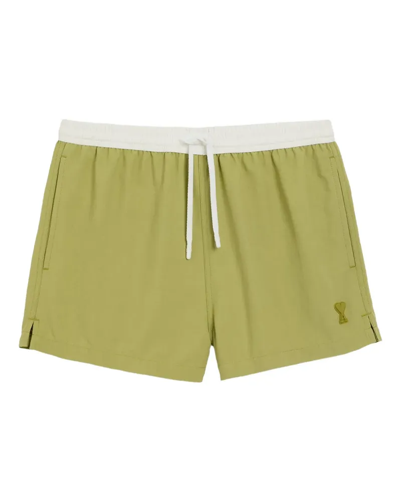 AMI Paris Badeshorts mit Logo - Grün Grün