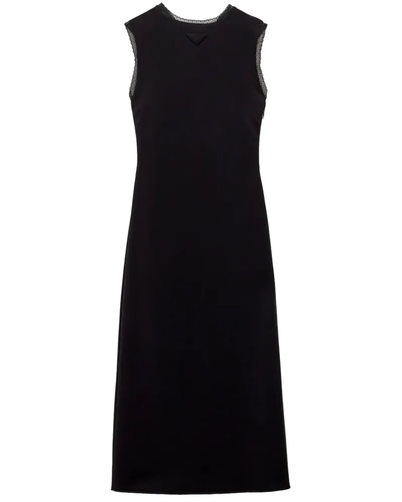 Prada Kreppkleid mit Interlock-Detail - Schwarz Schwarz