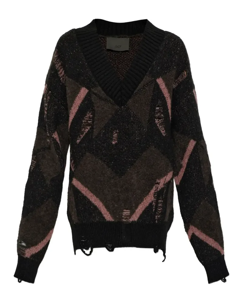 AKEP Pullover in Distressed-Optik - Schwarz Schwarz
