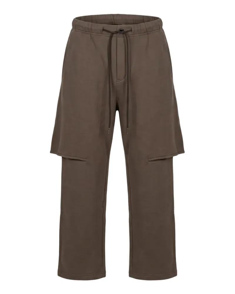 Sacai layered-detail drawstring trousers - Braun Braun