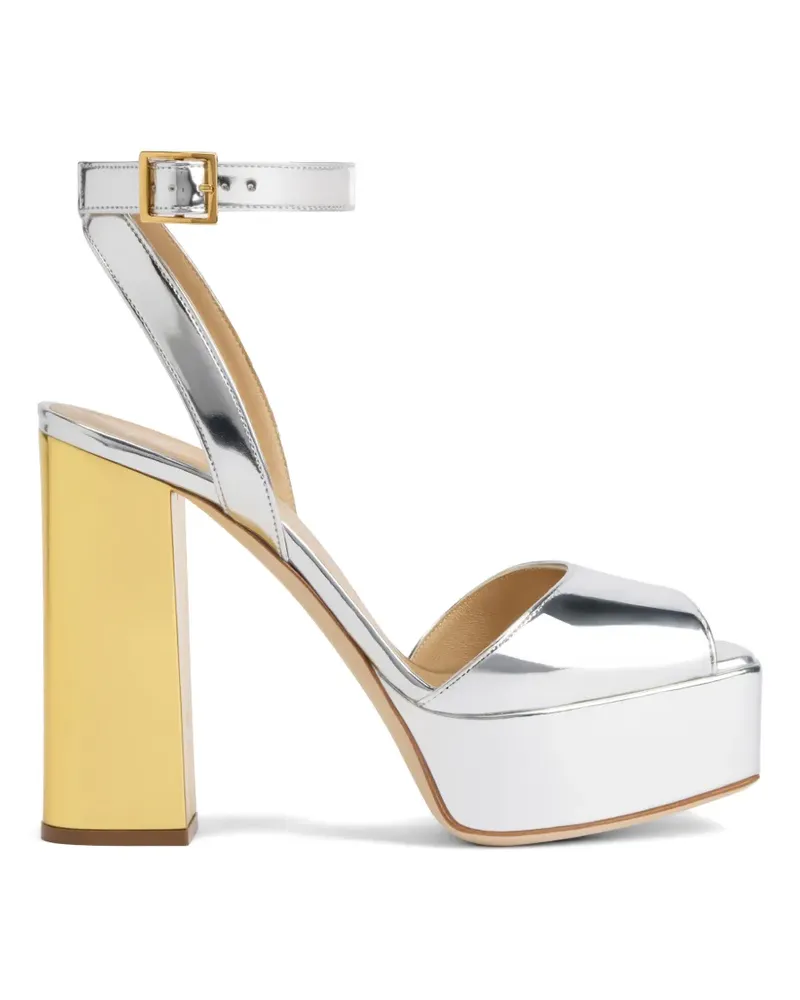 Giuseppe Zanotti Betty Plateau-Sandalen mit Schnallenriemen - Silber Silber