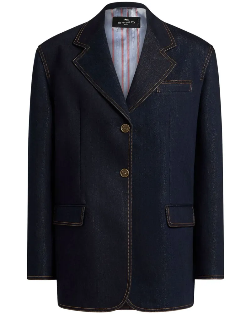 Etro Sakko im Jeans-Look - Blau Blau