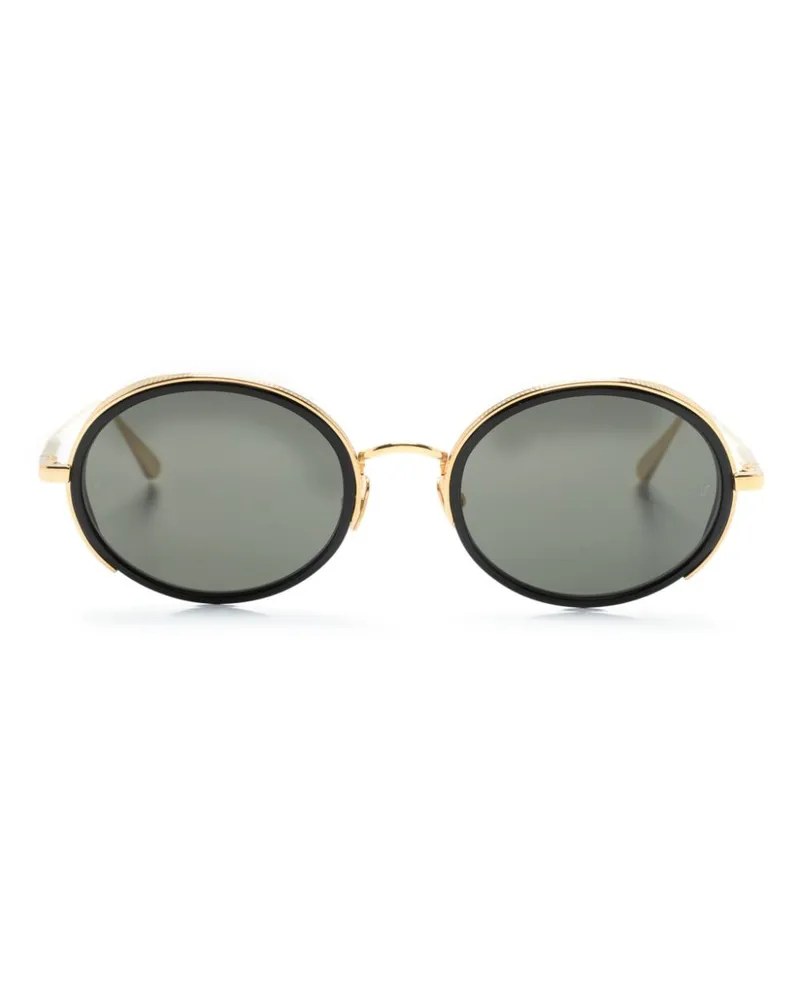 Linda Farrow Finn Sonnenbrille Mit Ovalem Gestell Gold