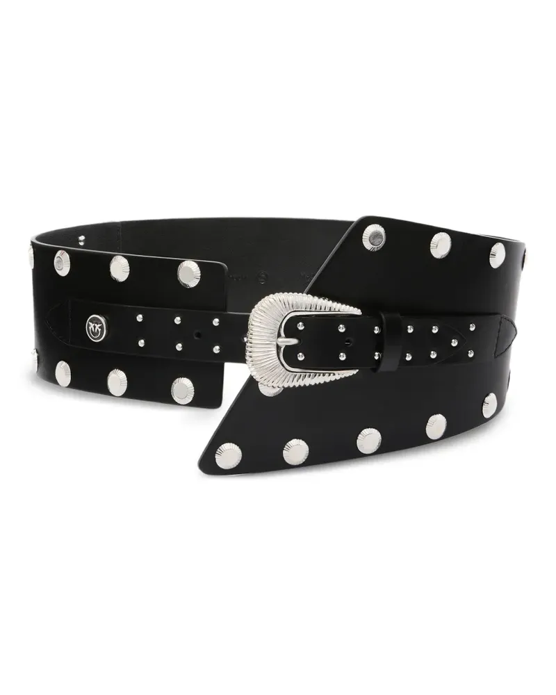Pinko studded buckle belt - Schwarz Schwarz