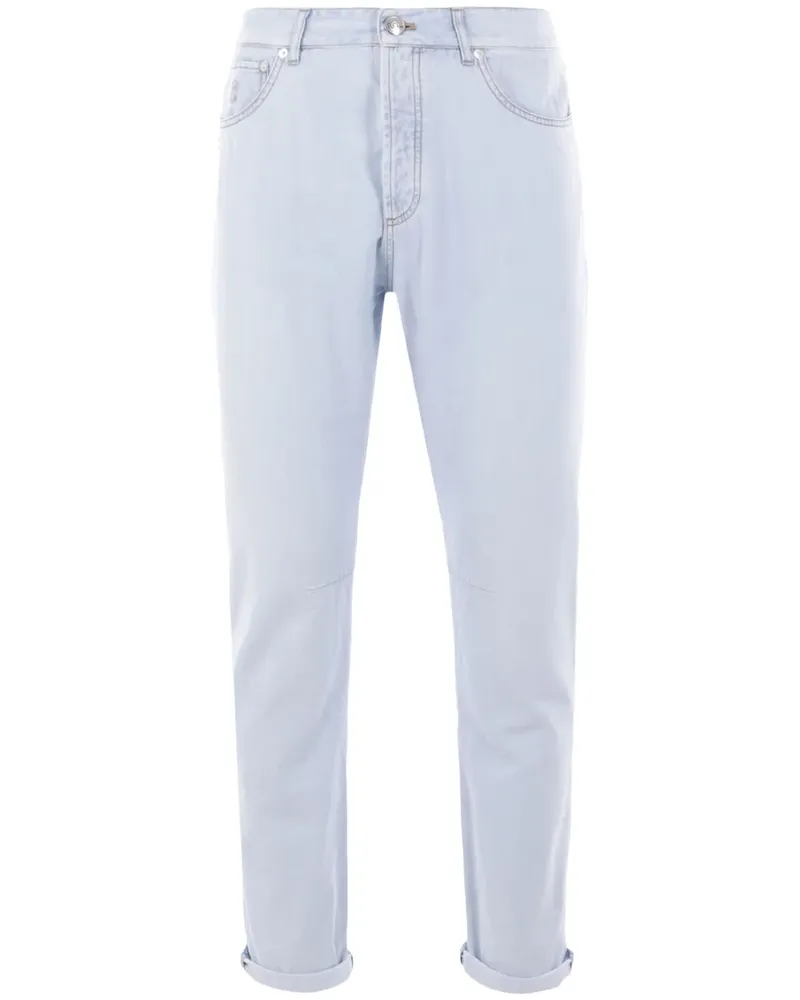 Brunello Cucinelli Jeans mit Logo-Stickerei - Blau Blau