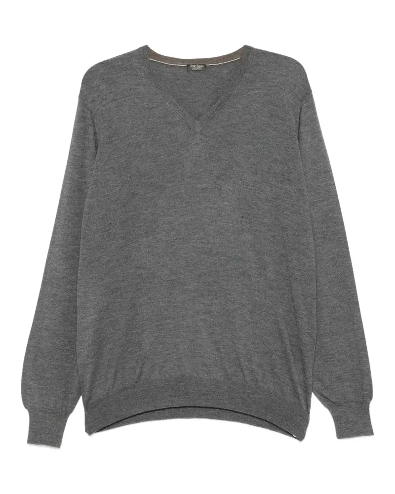 Gran Sasso V-neck sweater - Grau Grau