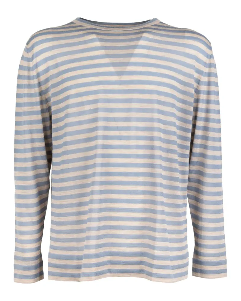 Malo Gestrickter Pullover mit Streifen - Blau Blau