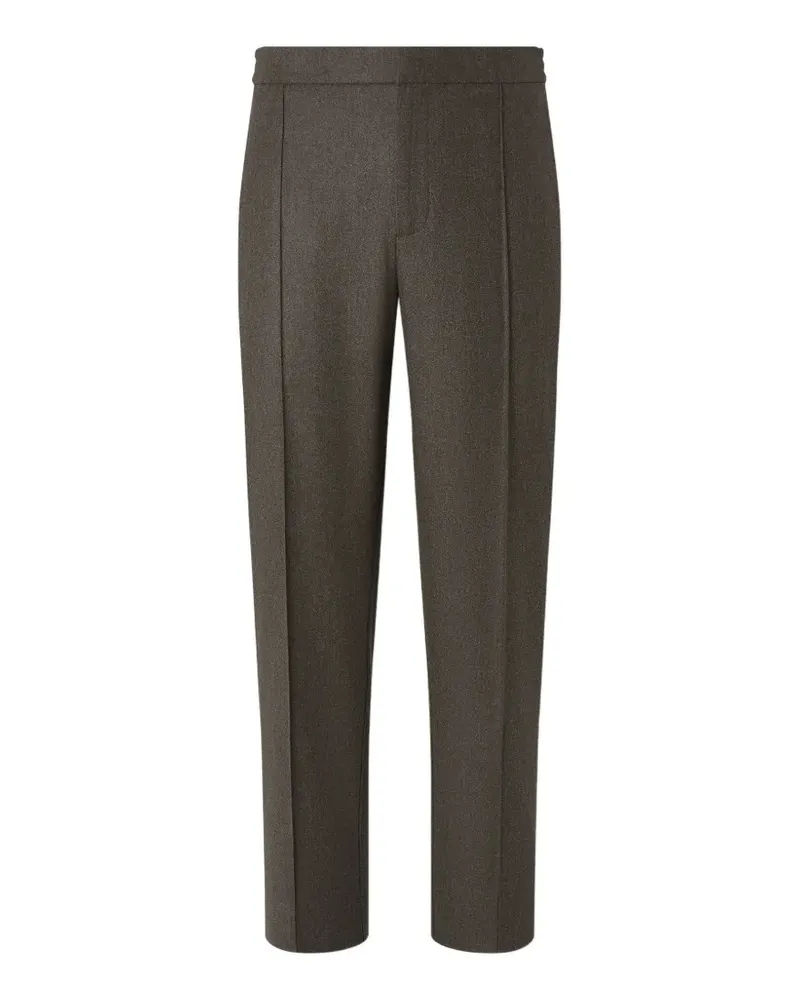 Ermenegildo Zegna Dark Olivgrün Hose aus Wolle, Seide und Kaschmir - Braun Braun