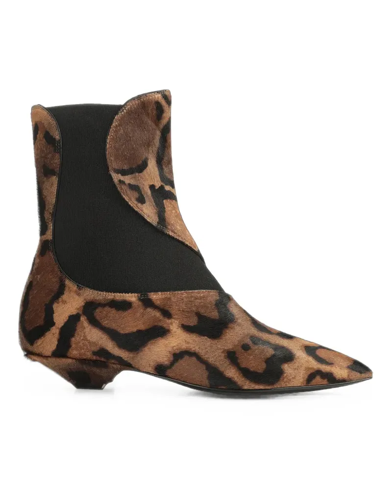 Sergio Rossi Tensile leopard-print ankle boots - Braun Braun