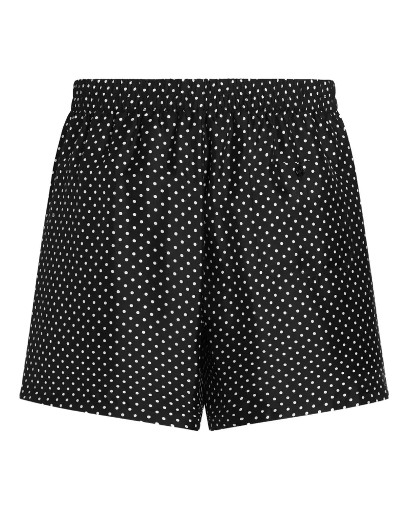 Dolce & Gabbana Boxershorts aus Seidentwill mit Polka Dots - Schwarz Schwarz