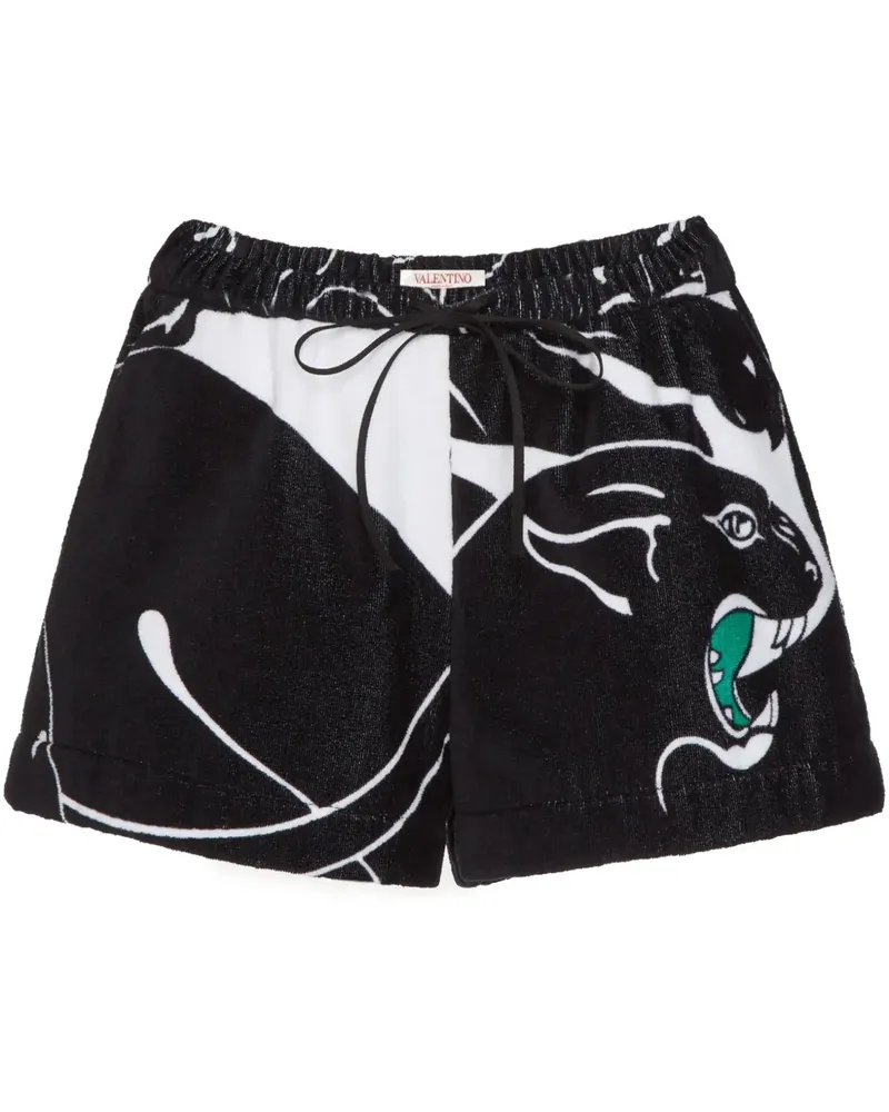 Valentino Garavani Panther Shorts aus Frottee - Schwarz Schwarz