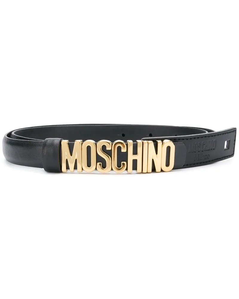 Moschino Gürtel mit Logo - Schwarz Schwarz