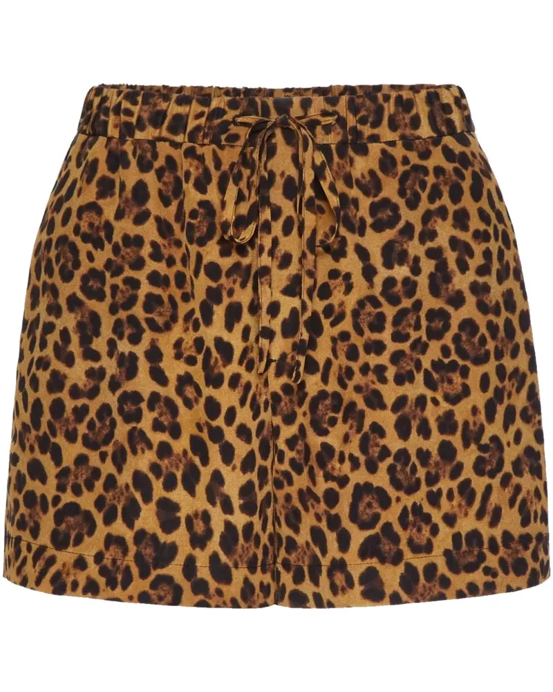 Valentino Garavani Animalier Chinakrepp-Shorts - Braun Braun