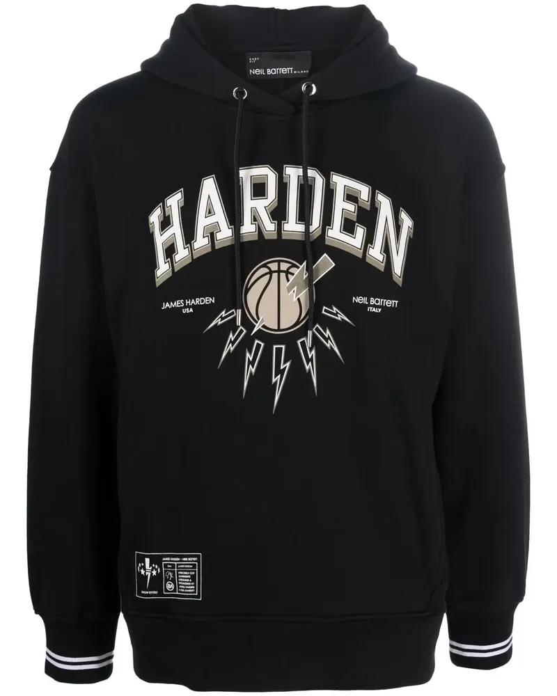 Neil Barrett x James Harden Hoodie mit Logo-Print - Schwarz Schwarz