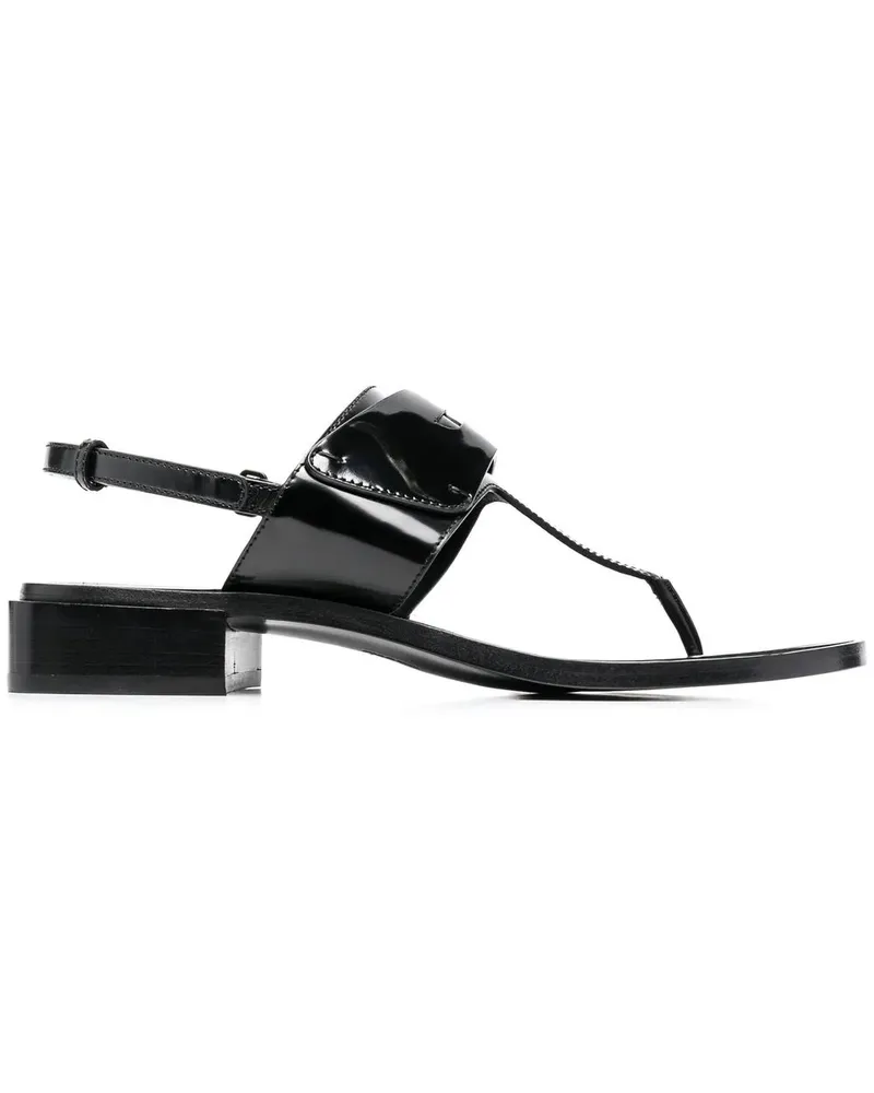 Ferragamo Sandalen mit Logo-Schild - Schwarz Schwarz