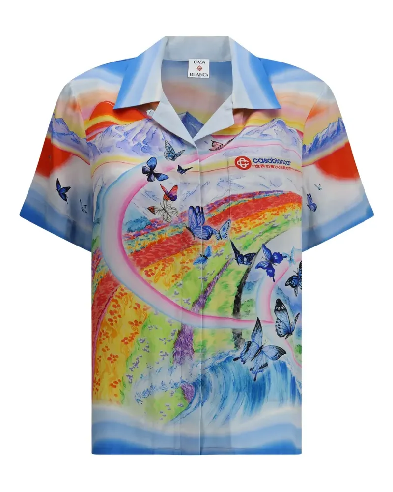 Casablanca Paris graphic-print shirt - Blau Blau