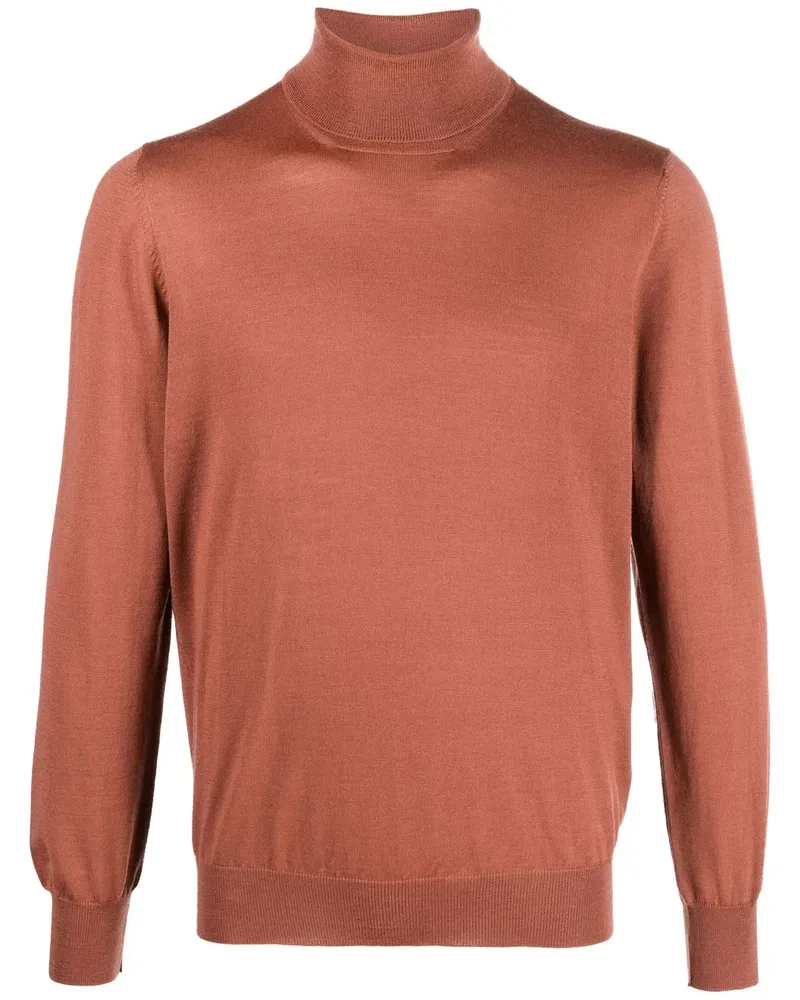 LARDINI Klassischer Rollkragenpullover - Rot Rot