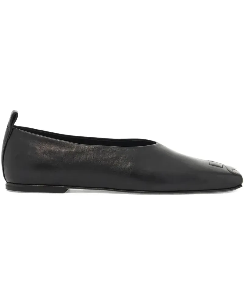Courrèges Ballerinas mit Logo - Schwarz Schwarz