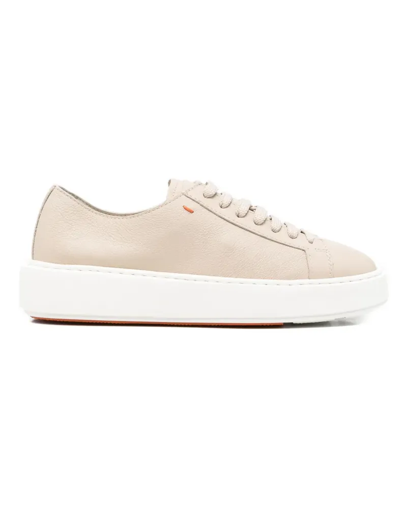 Santoni leather sneakers - Nude Nude