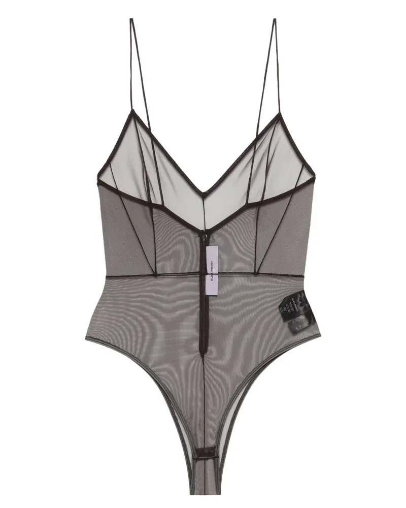 Alex Perry V-neck zip bodysuit - Braun Braun