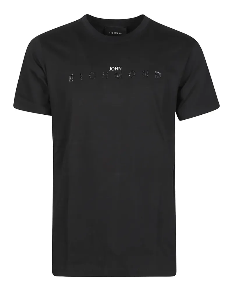 John Richmond T-Shirt mit Strass - Schwarz Schwarz