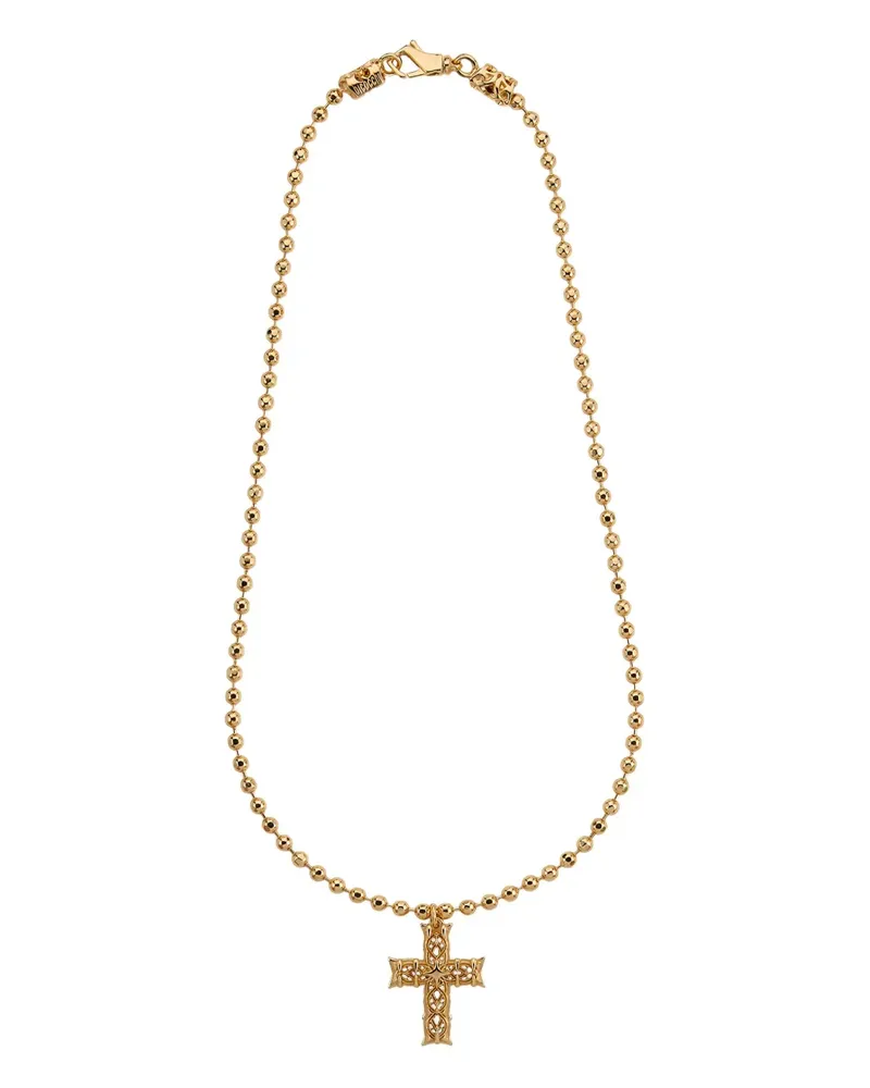 Emanuele Bicocchi Notre-Dame Halskette mit Kreuz - Gold Gold