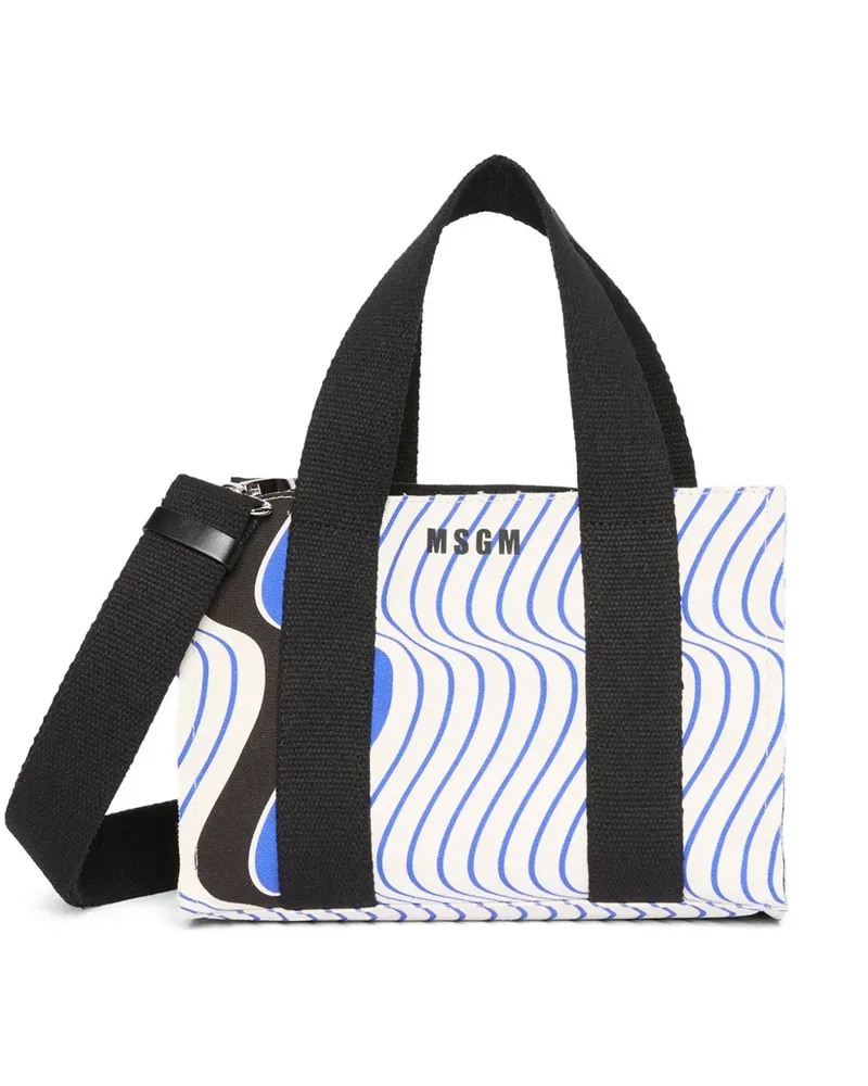 MSGM Tote Bag mit Print - Blau Blau