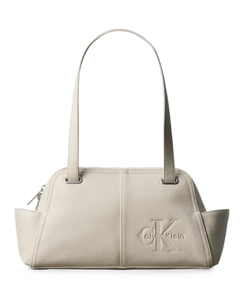 Calvin Klein logo-debossed shoulder bag - Nude Nude