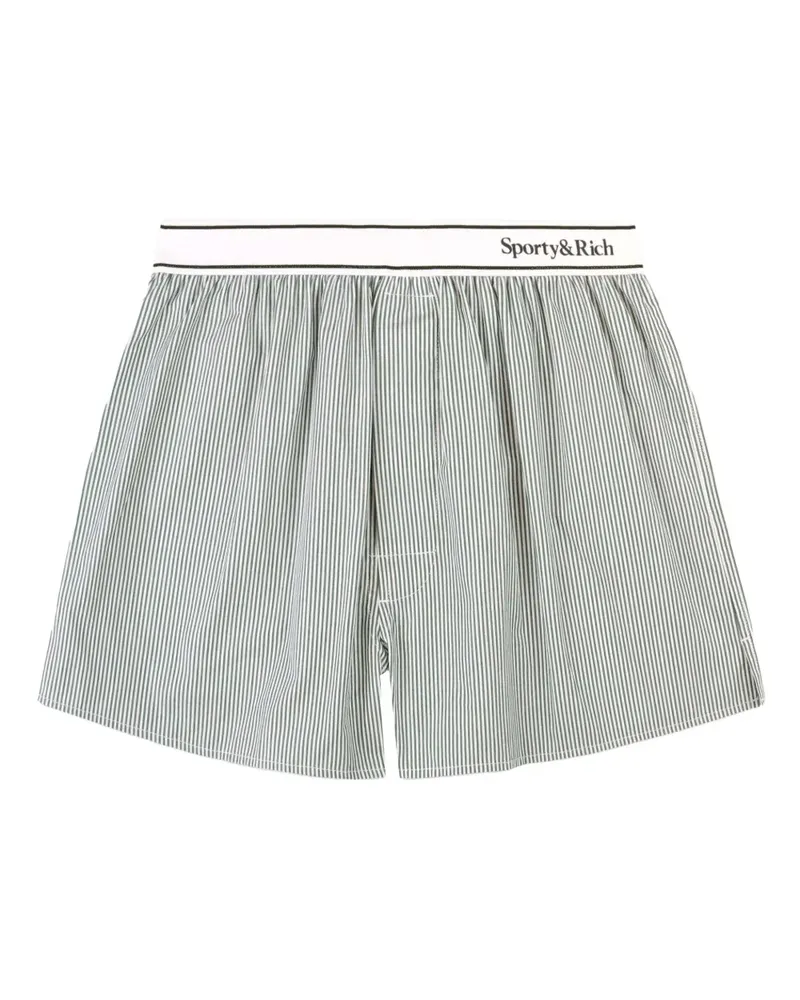 SPORTY & RICH striped waistband shorts - Weiß Weiß