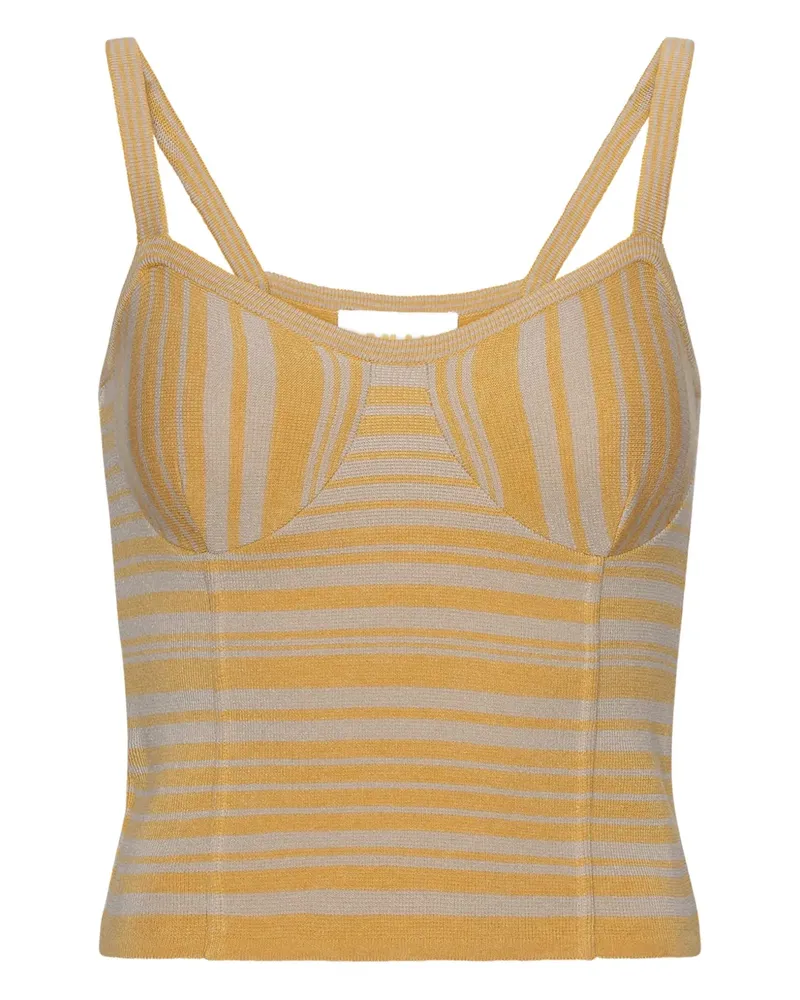 REMAIN Gestreiftes Michele Strick-Tanktop - Gelb Gelb