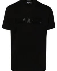 Dsquared2 T-Shirt mit Logo-Verzierung Schwarz