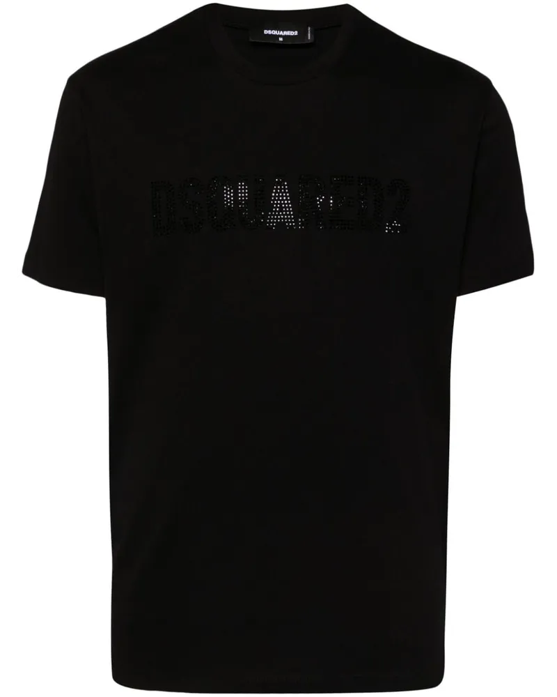 Dsquared2 T-Shirt mit Logo-Verzierung - Schwarz Schwarz