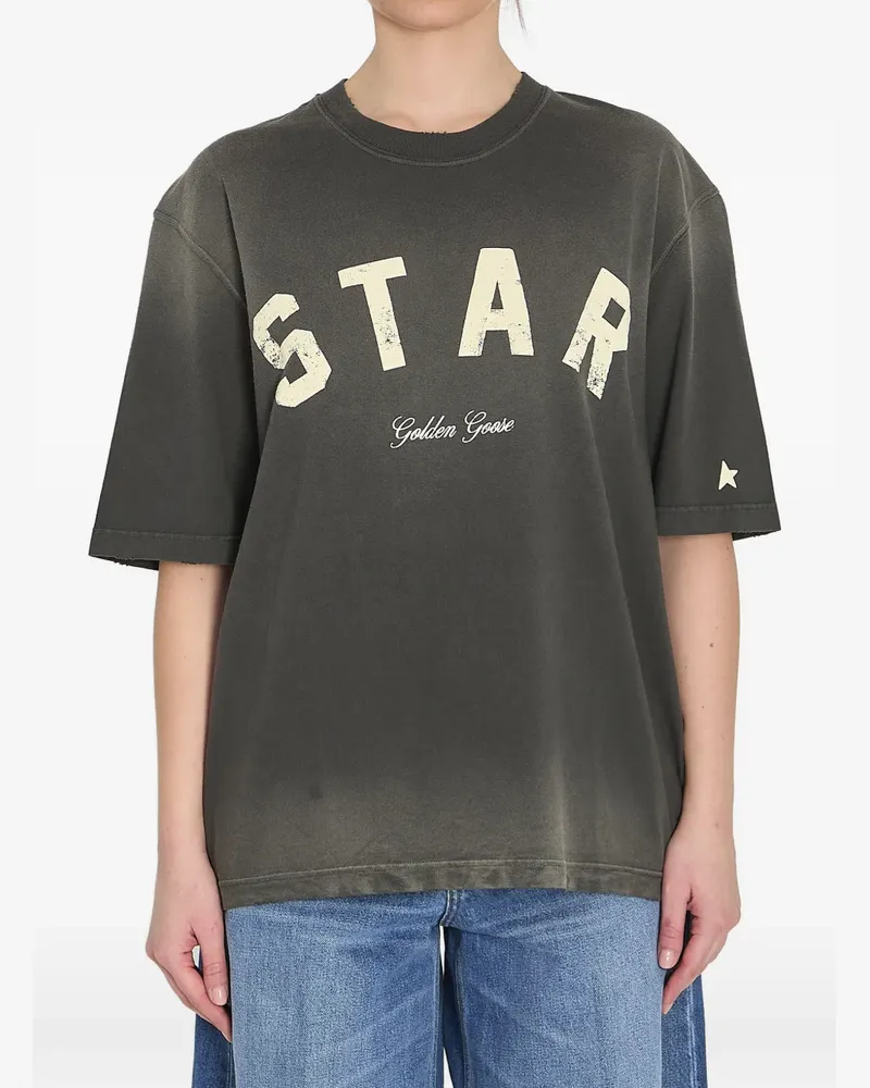 Golden Goose Jersey-T-Shirt mit Sternapplikation - Grau Grau