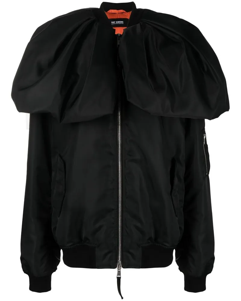 Raf Simons Daunenjacke mit Passe Schwarz