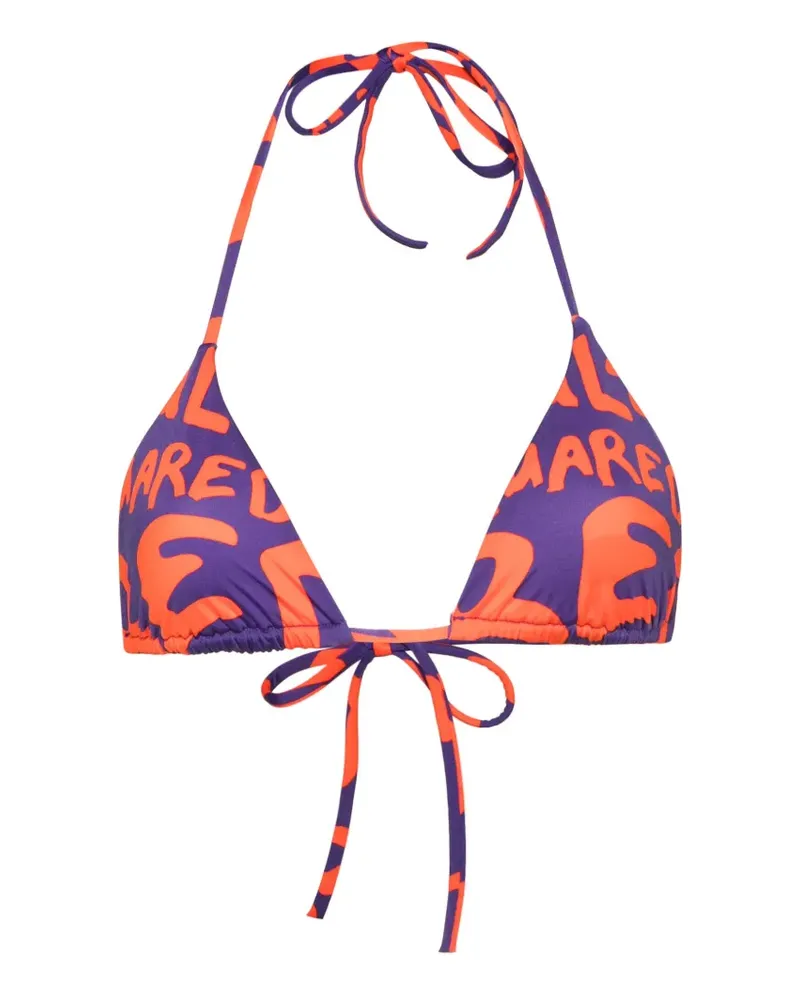 Dsquared2 Bikinioberteil mit Logo-Print - Violett Violett