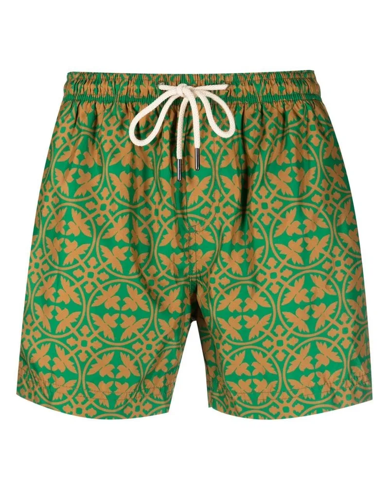 PENINSULA Badeshorts mit geometrischem Print Grün