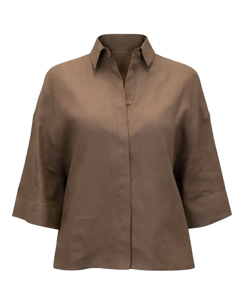 Max Mara Mirano wide-sleeve linen shirt - Braun Braun