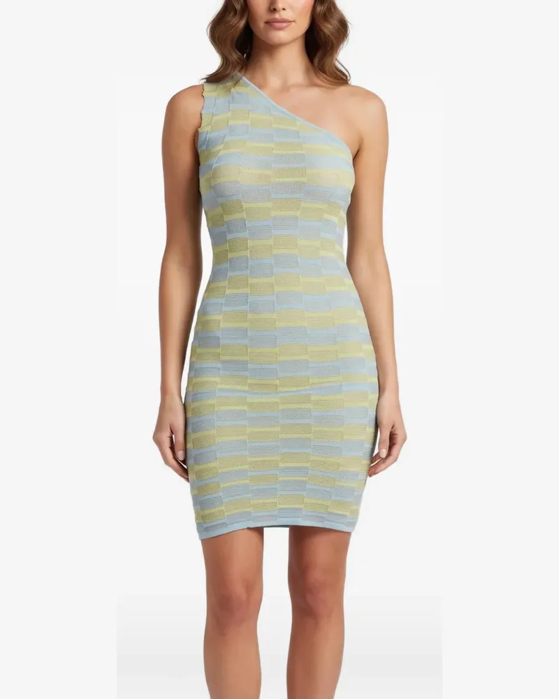 FourTwoFour on Fairfax One-Shoulder-Minikleid aus Jacquard - Blau Blau