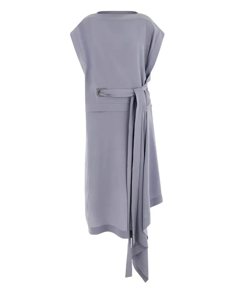 Ferragamo Seidenkleid mit Gancio-Detail - Grau Grau