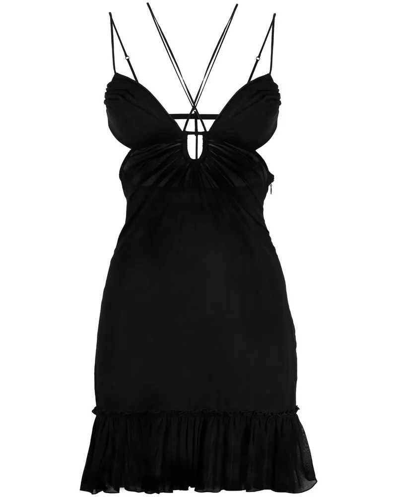 Nensi Dojaka Minikleid mit Cut-Outs - Schwarz Schwarz