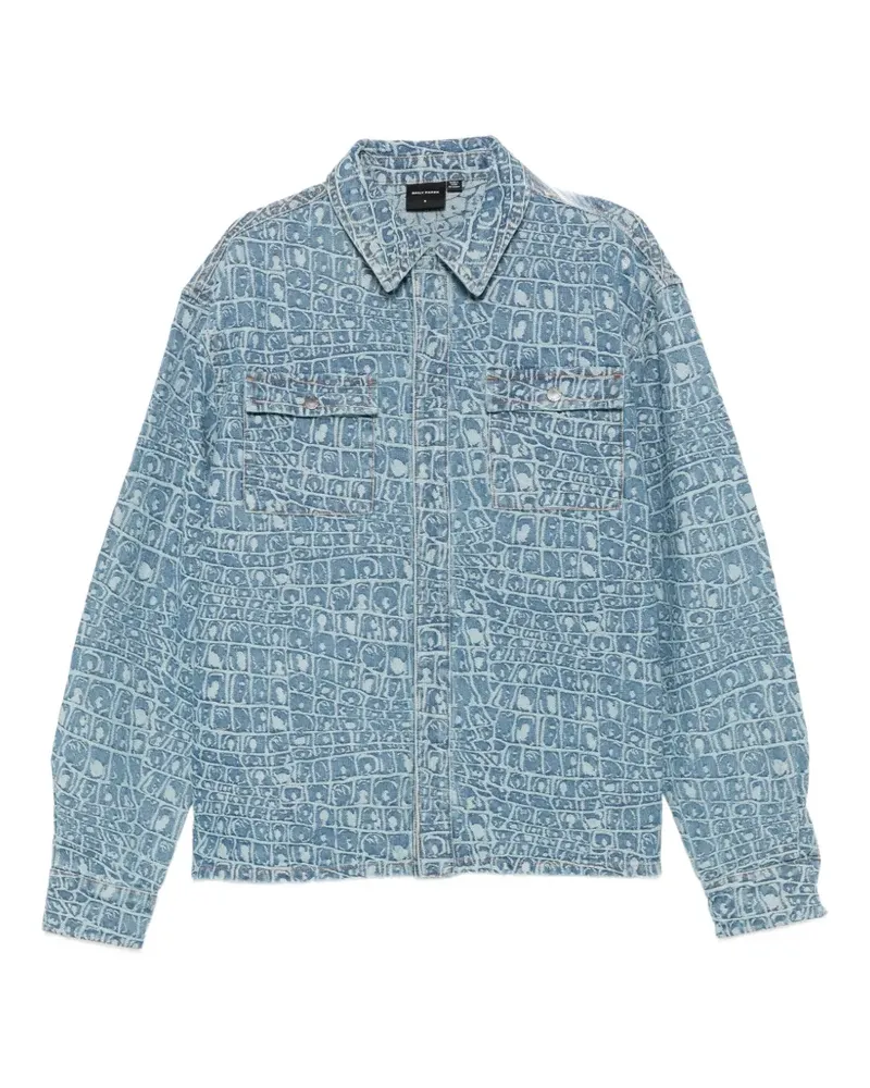 Daily Paper croc-jacquard denim jacket - Blau Blau